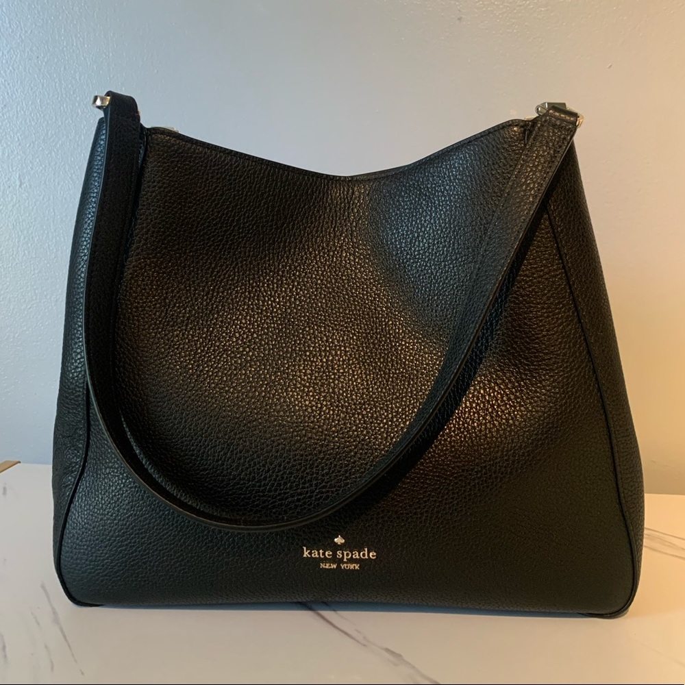 Kate Spade black pebble leather shoulder bag